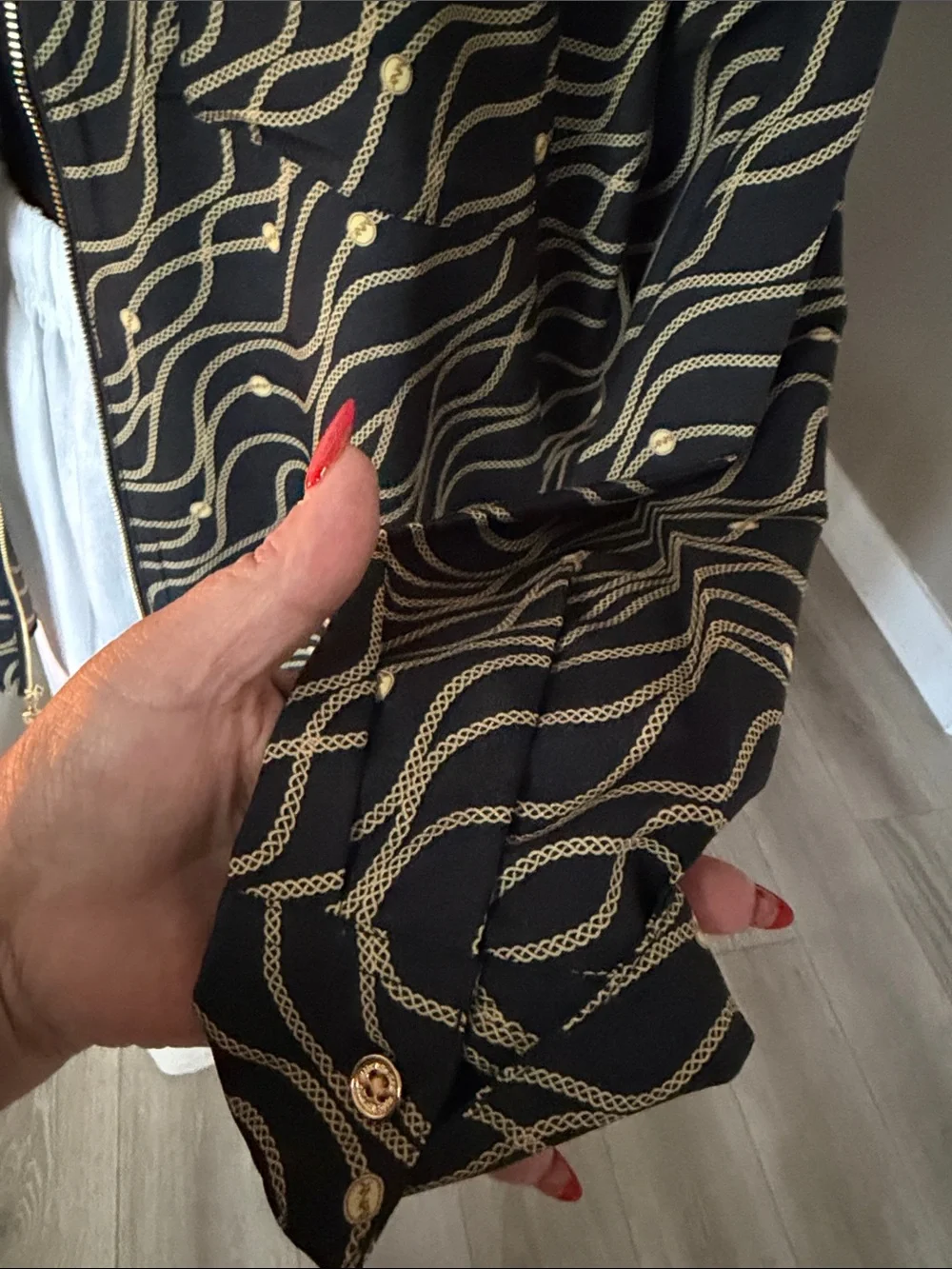 Marc by Marc Jacobs Black Jacket with Gold Wave Pattern